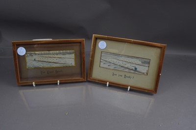 Lot 531 - A scarce pair of Thomas Stevens Victorian "Stevengraph" rowing pictures