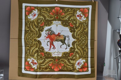 Lot 538 - A Hermes Paris silk scarf "Cheval Turc"