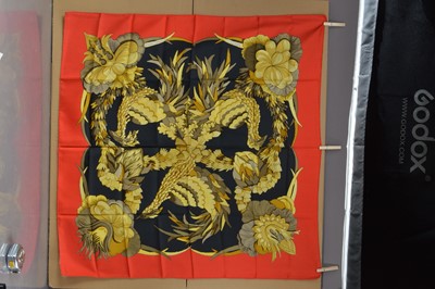 Lot 539 - A Hermes Paris silk scarf "Tahiti"