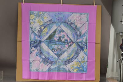 Lot 540 - A Hermes Paris silk scarf "Giverny"