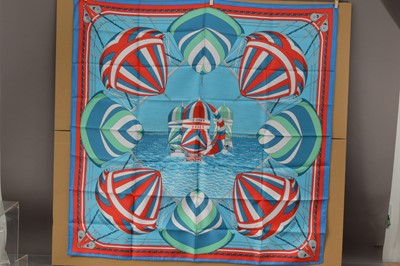 Lot 547 - A Hermes Paris silk scarf "Spinnakers" designed Julia Abadie