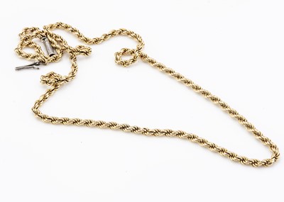 Lot 11 - A gold rope twist chain necklace