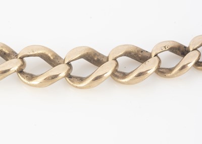Lot 69 - A 9ct gold flattened curb linked graduated watch chain