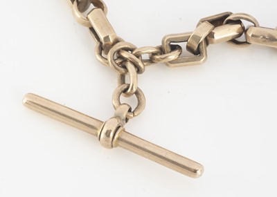 Lot 70 - A 9ct gold rectangular linked watch chain