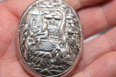 Lot 47 - A Victorian silver oval locket