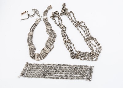 Lot 50 - A good collection of North African and Mediterranean silver necklaces and bracelet