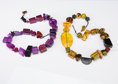 Lot 70 - Two Jackie Brazil Sobral resin necklaces