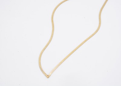 Lot 73 - A 9ct gold flatted link necklace