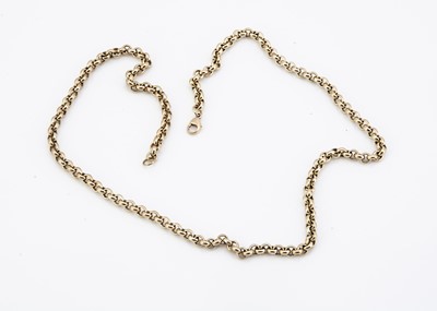 Lot 78 - A 9ct gold belcher linked necklace