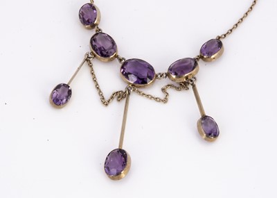 Lot 169 - An early 20th century continental 830 marked amethyst necklace