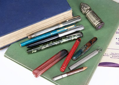 Lot 188 - Four fountain pens and other items