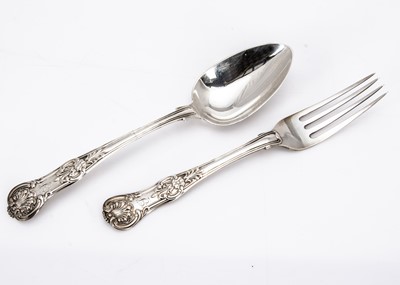 Lot 218 - A William IV silver Christening spoon and fork by LS