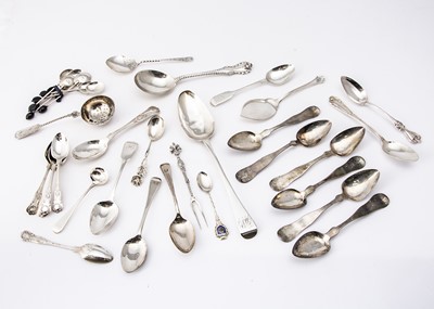 Lot 223 - A collection of Georgian and later silver spoons and other America spoons and other spoons