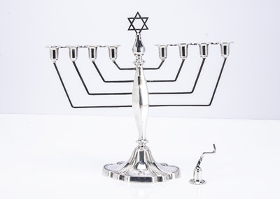 Lot 245 - A 1970s silver menorah candle holder by AS