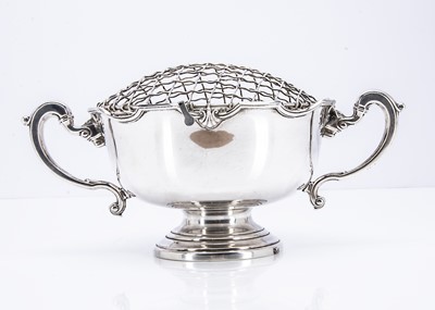 Lot 246 - A 1970s silver twin handled rose bowl