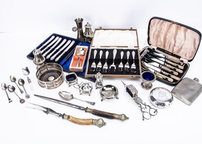 Lot 249 - A small collection of silver and a box of silver plate