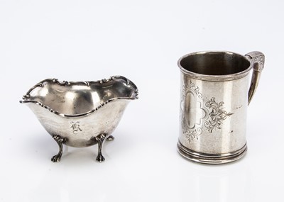 Lot 257 - An Art Deco period American sugar basin from Galt & Co and a German Christening tankard