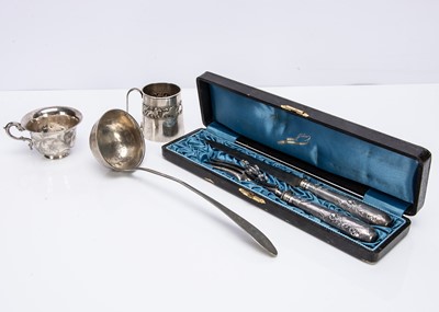 Lot 280 - A cased Swiss carving set and three other items