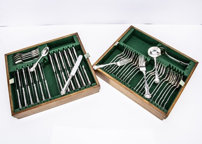 Lot 284 - A harlequin canteen of Victorian silver cutlery for six