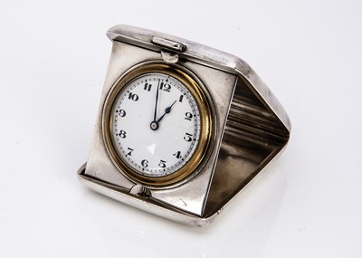 Lot 292 - A George V silver travel timepiece