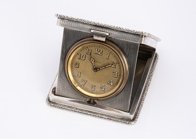 Lot 293 - A George V silver travel timepiece