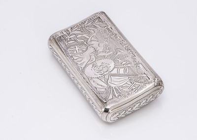 Lot 295 - A late George III silver snuff box by John Lawrence & Co