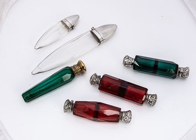 Lot 301 - Six Victorian and later glass scent bottles