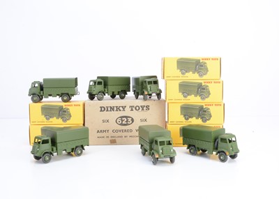 Lot 49 - A Dinky Toys 623 Army Covered Wagon Trade Box