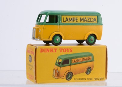 Lot 79 - A French Dinky Toys 25B Peugeot D3a 'Lampe Mazda' Van