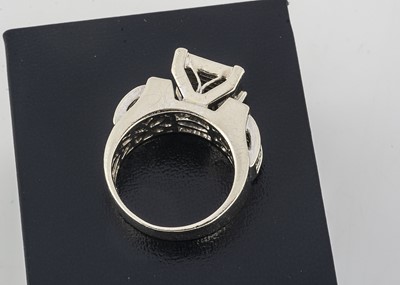 Lot 336 - A contemporary 14ct diamond dress ring