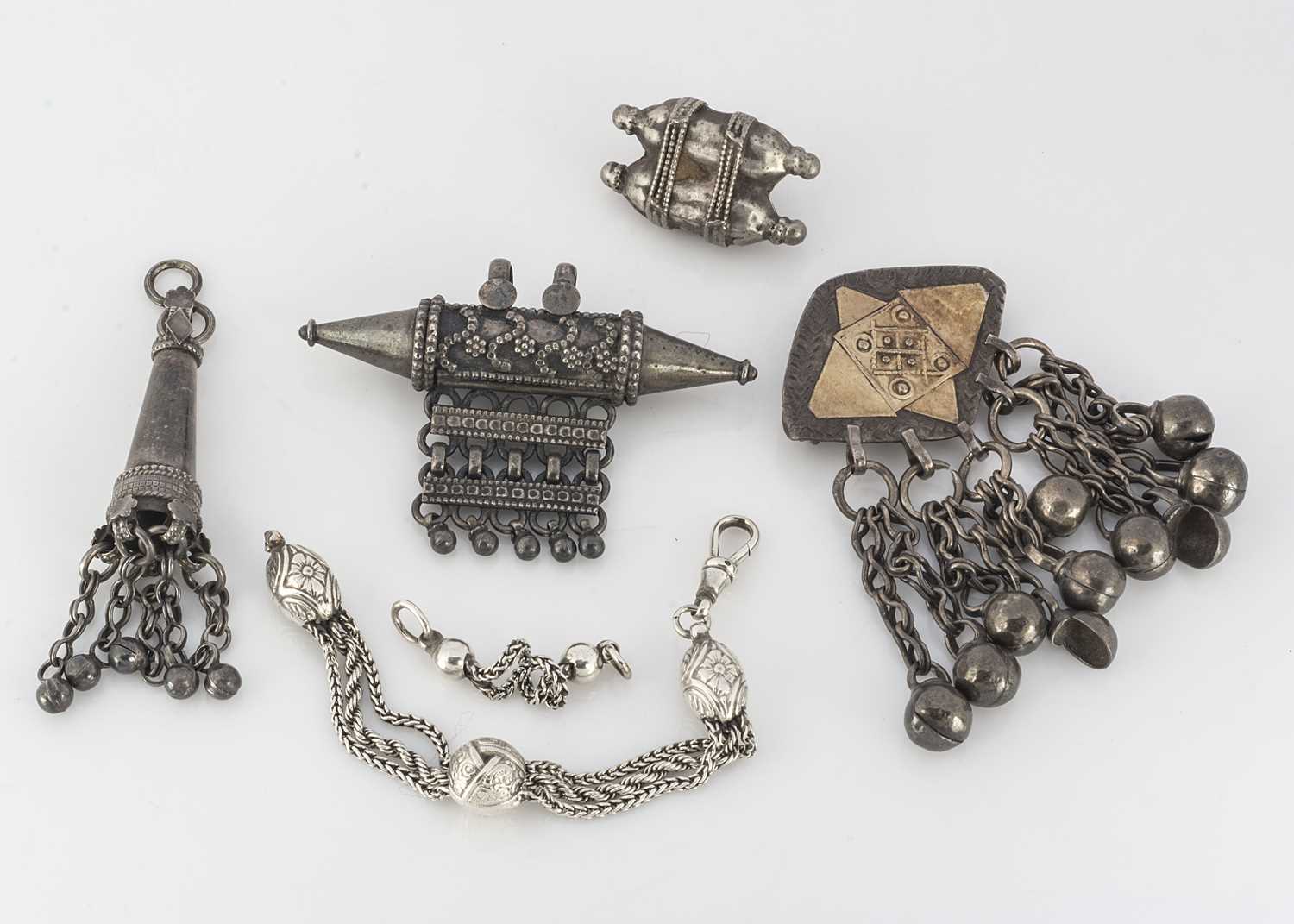 Lot 340 - A small collection of white metal jewels from Oman