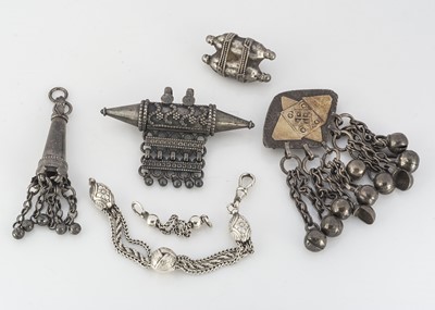 Lot 340 - A small collection of white metal jewels from Oman