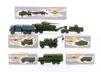 Lot 144 - Military Dinky Toys In Blue Striped Boxes