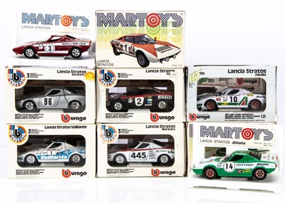 Lot 205 - Martoys & Early Bburago 1:24 Scale Lancia Stratos Models