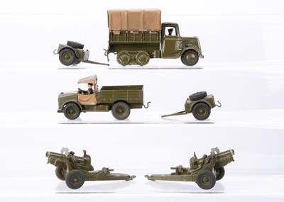 Lot 231 - Britains Post WW2 Version Lorries, Guns & Limbers