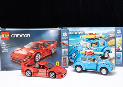 Lot 337 - Lego Creator Expert VW Beetle 10252 and Ferrari 10248 Both Constructed  (2)