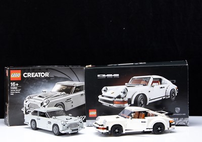 Lot 338 - Lego Creator Expert 10262 OO7 Aston Martin and 10295 Porsche 911 both Constructed (2)