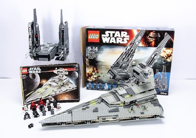 Lot 354 - Lego Star wars 75104 Kylo Ren's Command Shuttle and 6211 Star Destroyer both Constructed