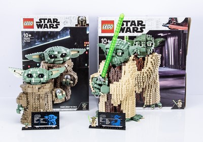 Lot 356 - Lego Star wars 75255 Yoda and 75318 Mandolorian The Child both Constructed