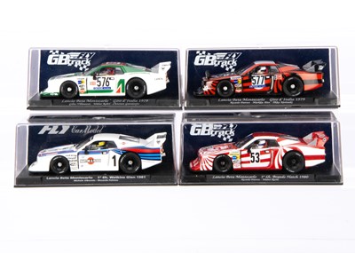 Lot 369 - Fly Car Model/GB Track Lancia Beta Montecarlo Slot Racing Cars