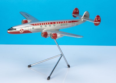 Lot 409 - A 1950's Raise Up 1:72 'Seaboard & Western' Airlines L-1049 Lockheed Super Constellation Travel Agency Display Model