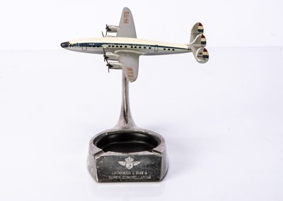 Lot 414 - A 1950's Raise Up 'KLM' Royal Dutch Airlines Lockheed L-1049G Super Constellation Desk Model With Ashtray