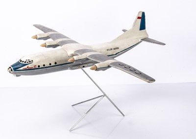 Lot 422 - A Large 1960's Wooden Antonov An-12 Transport Aircraft Display Model