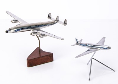 Lot 427 - 1960's Air France Chrome Plated Desk Models