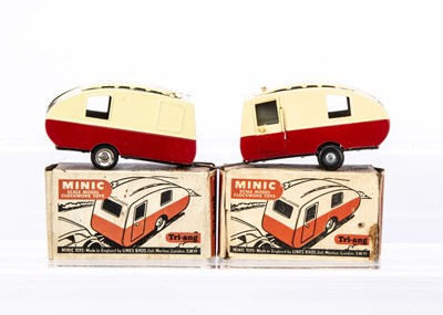 Lot 443 - Tri-ang Minic Tinplate Post-War Caravans