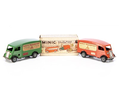 Lot 446 - Tri-ang Minic Tinplate Post-War 103M Shutter Vans