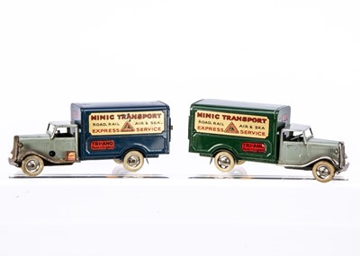 Lot 447 - Tri-ang Minic Tinplate Clockwork Pre-War 21M Transport Vans