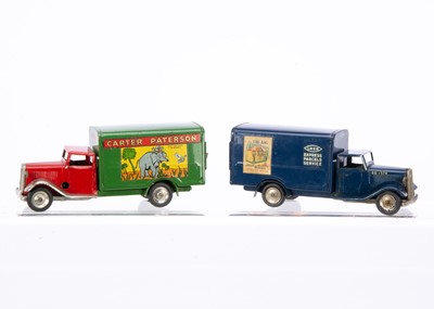 Lot 449 - Tri-ang Minic Tinplate Clockwork Post-War Promotional Vans