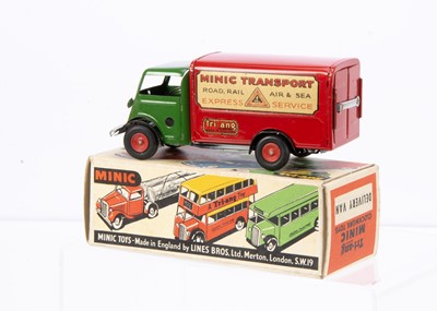 Lot 450 - A Tri-ang Minic Tinplate Clockwork Post-War 85M Transport Van