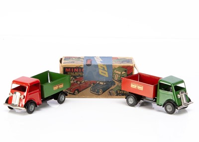 Lot 459 - Tri-ang Minic Tinplate Post-War 86M Forward Control Type Tip Lorries